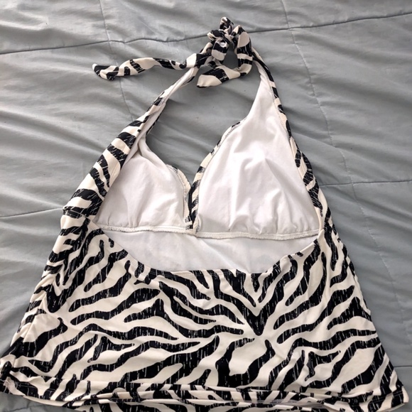 Zebra Print Swim Top - Picture 2 of 3